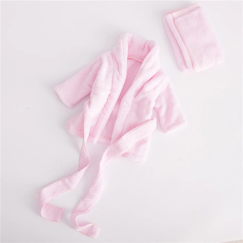 

Newborn Bathrobe Pure Cotton Thickened Baby Photo Bathing Suits Photo Garment (Pink Suitable for 0-1 Month Baby)