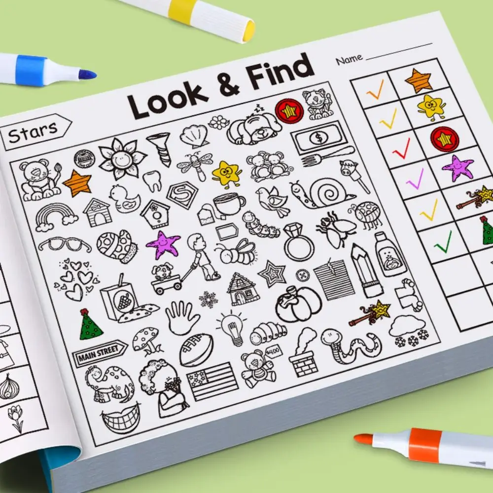 Children's Look and Find Visual Perception Coloring Book - 32 Pages of Fun and Focus