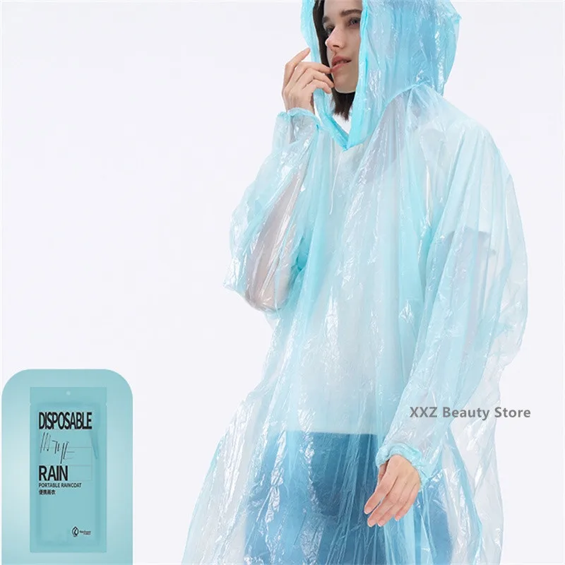Disposable Waterproof Raincoat Outdoor Hiking Mountain Travel Emergency Transparent Portable Adult Poncho Rain raincoat poncho 1/5/10/20PCS