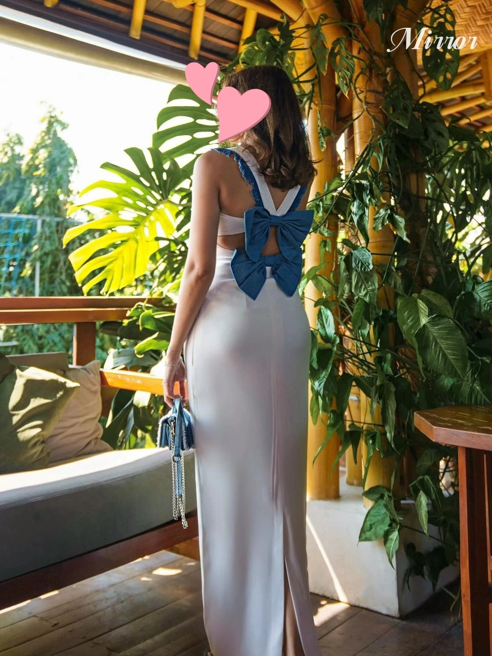 

Mirror Dress Elegant Vintage Sweet Ivory Blue Bow Backless Summer Customize Formal Occasion Prom Dress Evening Party Gowns