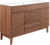 Render Vanity Floor, Single Sink, Walnut White 2