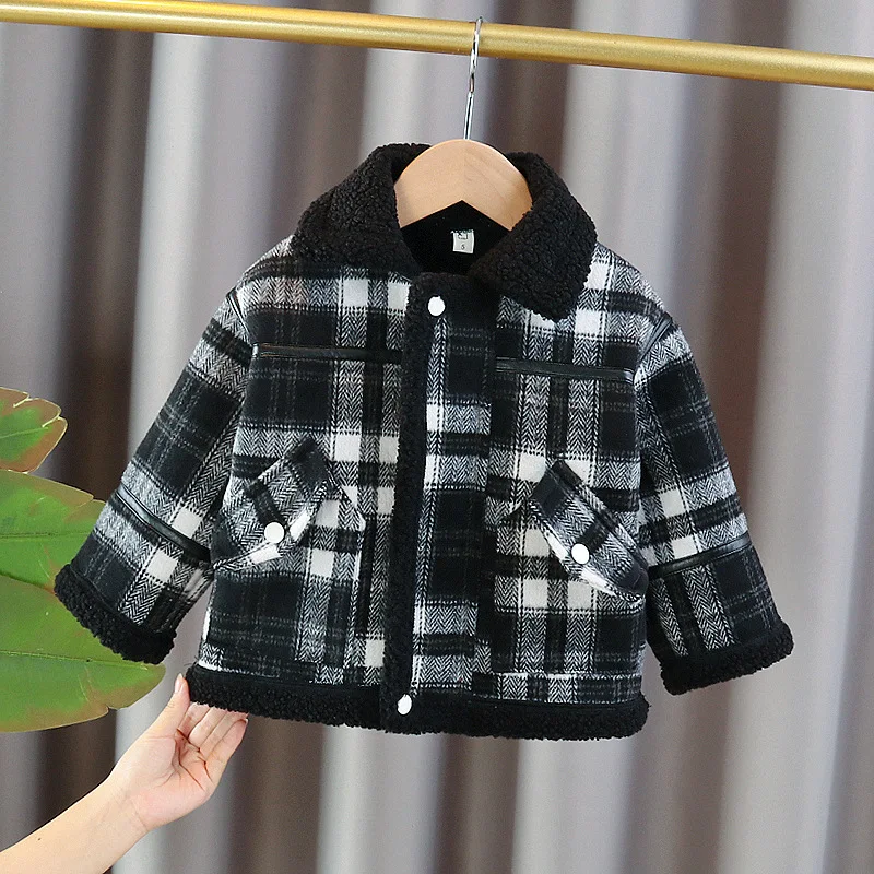 

Boys Thick Coats Winter Children Warm Velvet Jackets Clothes For Baby 1 3 4 5 Years Old Kids Woolen Outerwear 2024 Outdoors Tops