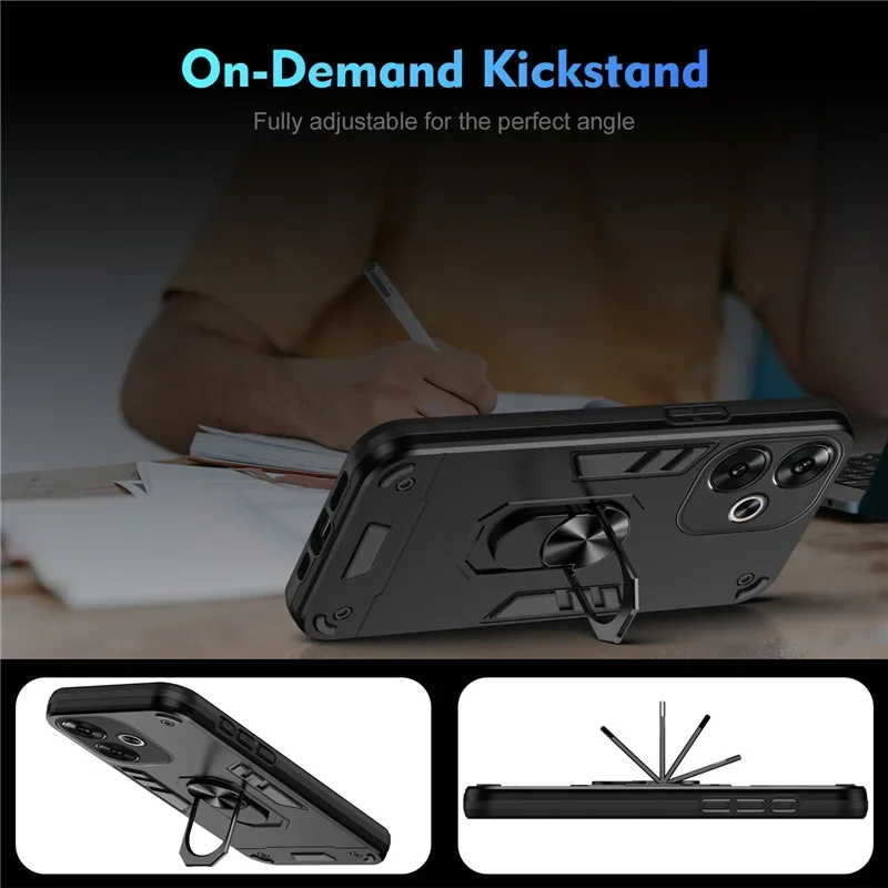 Magnetic Bracket Phone Holder Case with Bumper Back Cover