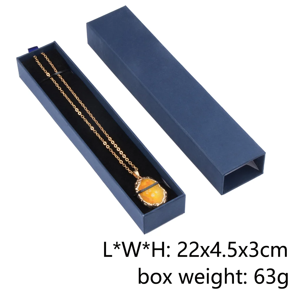 10 teile/los schmuck geschenk display verpackung box mit band kraft papier schiebe schublade ring halskette lagerung schwarzer schwamm gefüllt – Detail 10