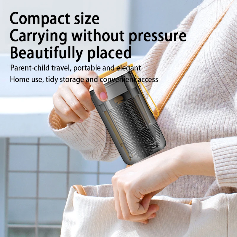 Portable Baby Bottle Brush Set Silicone Baby Bottle Brush Pacifier Brush Straw Brush Travel Portable Drain Rack