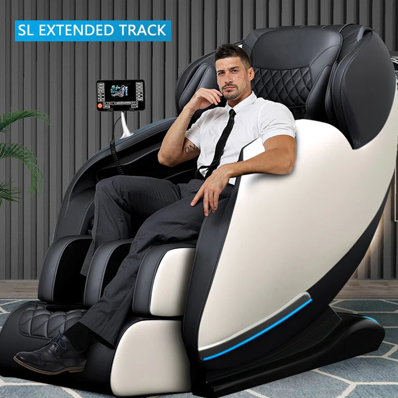 Luxury Smart Full Body Airbag Massage Chair LCD Screen Bluetooth Music Massager Sofa Wormwood Hot Compress Zero-Gravity | Красота и