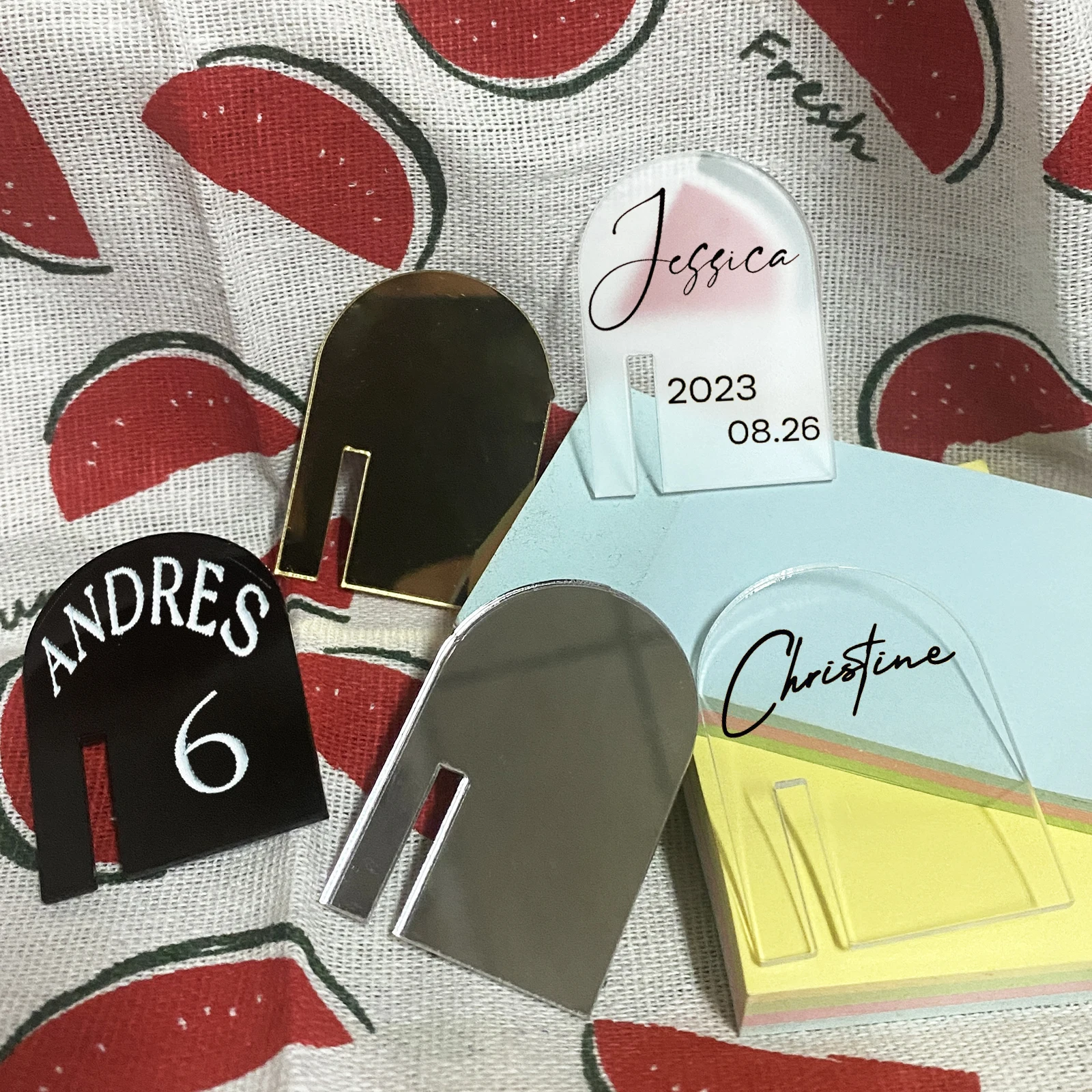 ArchAcrylicWeddingDrinkTagCocktailGlassCharmBlankMarkerParty