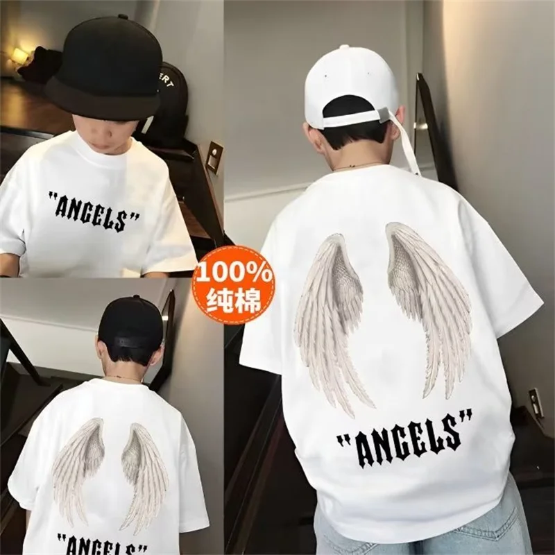 2023 Summer Children\'s Clothing Boys T Shirt Tops 100%Cotton Streetwear   Fashion Print Cartoon Tees Children\'s Short Sleeve