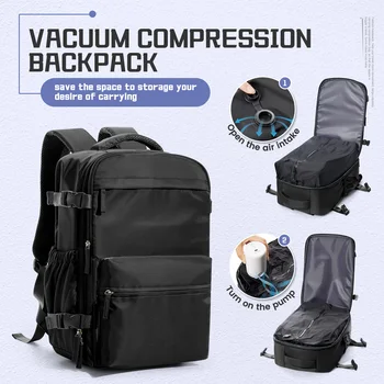 Männer Vakuum Kompression Rucksack 15,6 Zoll Laptop Rucksack Erweitern Wandern Vakuum Reise Rucksack, Ryanair Rucksack 40x20x25 Kabine Tasche