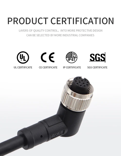 Steckverbinder M8/M12 M8/M12 Sensorstecker – 3-12 Pin, Gerade Oder Rechtwinklig, PA66 Material, Passend Für PG7 Micro Steckverbinder 2 Polig