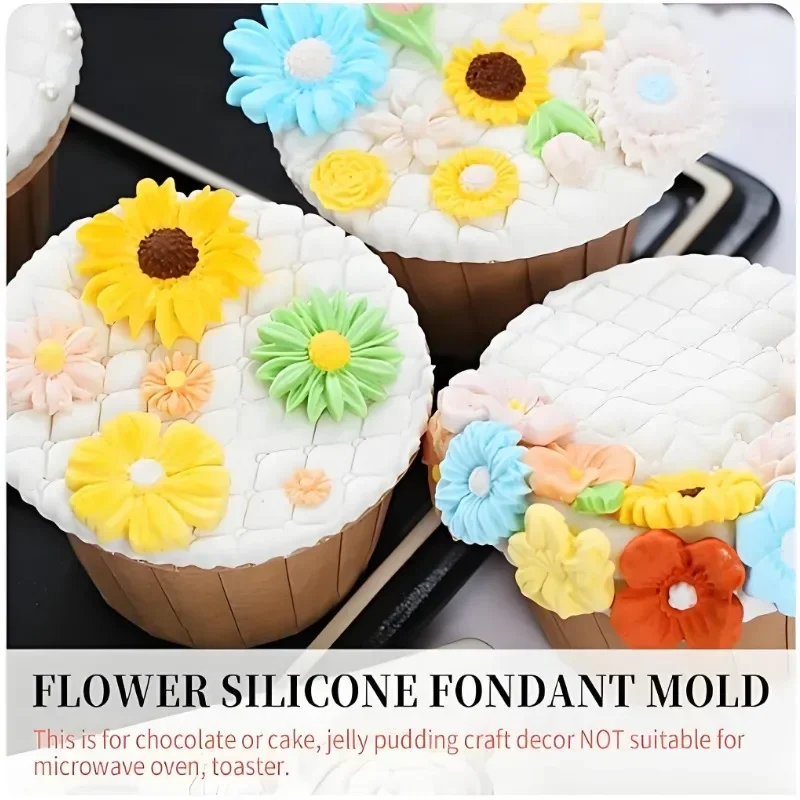 1pc Flower Silicone Mold Bouquet Casting Mold DIY Decoration Chocolate Sugar Resin Candle 3D Mould Crafts Tools