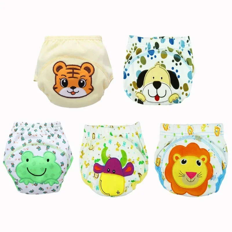 Baby Training Pants 5pc/ Lot Children Reusable Underwear Breathable Diapers Training Pants Can Tracked Suit 6-16kg