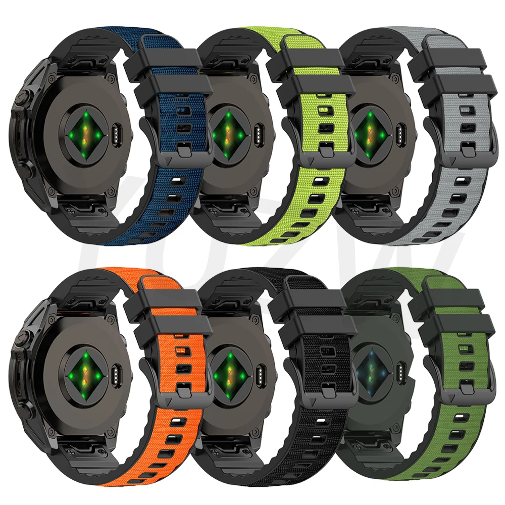 Versatile Quick Release Nylon+Silicone Strap, 22mm/26mm