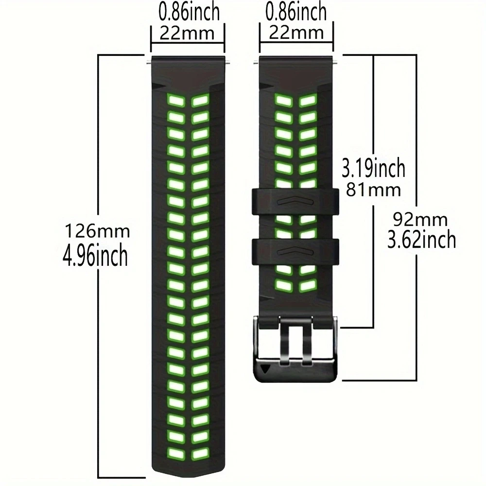 Premium 22mm Silicone Watch Strap - Versatile Wristband Accessory
