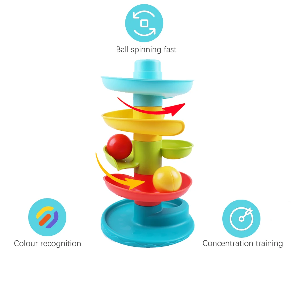 8Pcs/Set Rolling Ball Toy Early Education Fine Motor Skills Hand-eye Coordination Assembling & Installing Fun Toy For 18 Months educational toys
