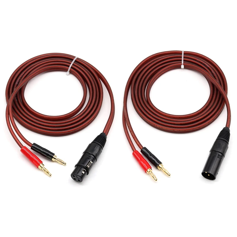 XLR-바나나 스피커 케이블, XLR 3핀 듀얼 바나나 플러그 오디오 케이블, XLR3 Pro Hifi에 대한 금도금 4Mm 플러그