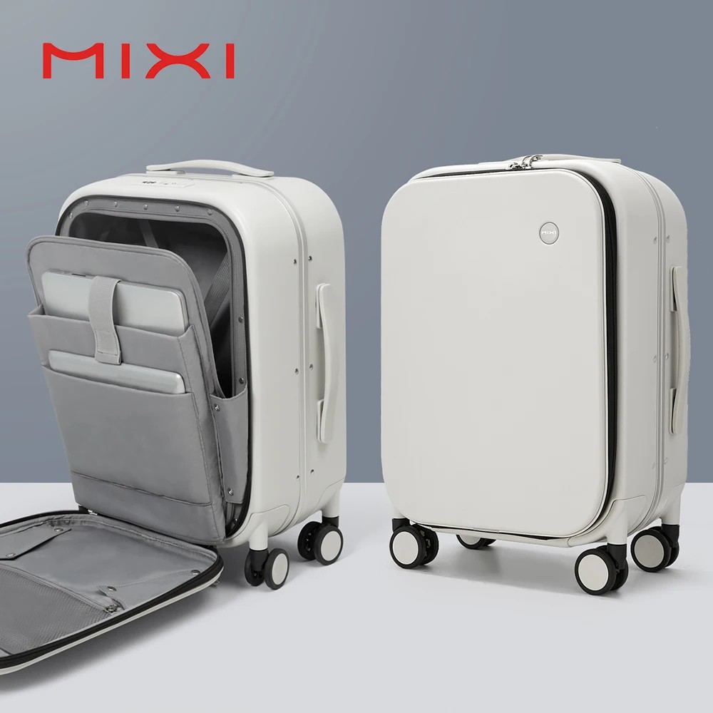 Mixi Patent Design Aluminum Frame Suitcase Carry On Rolling Luggage