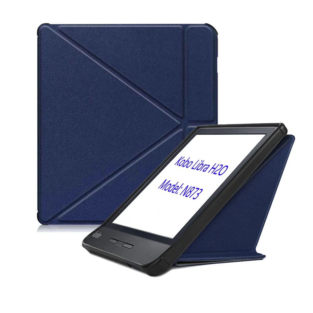 Leather Cover Case for Kobo Libra H2O with Auto Sleep Feature and Protective Skin