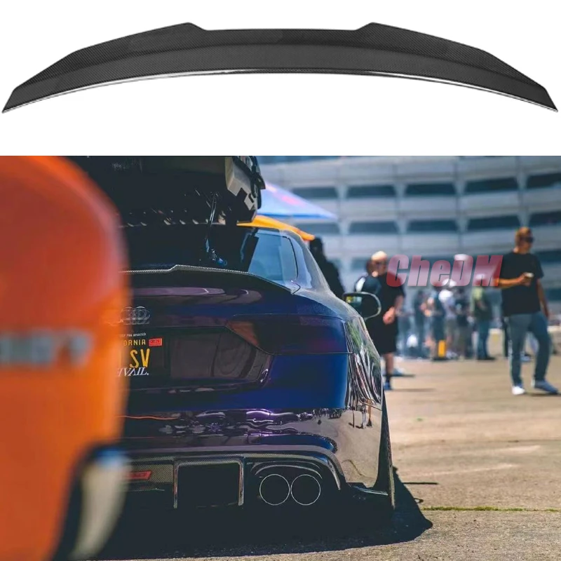 Auto Spoiler Per Audi A5 B8 B8.5 8TA 8T3 2 Porte Sportback PSM Stile Reale materiale in fibra di carbonio Spoiler Posteriore Tronco ala 2009-2016 - Image 2