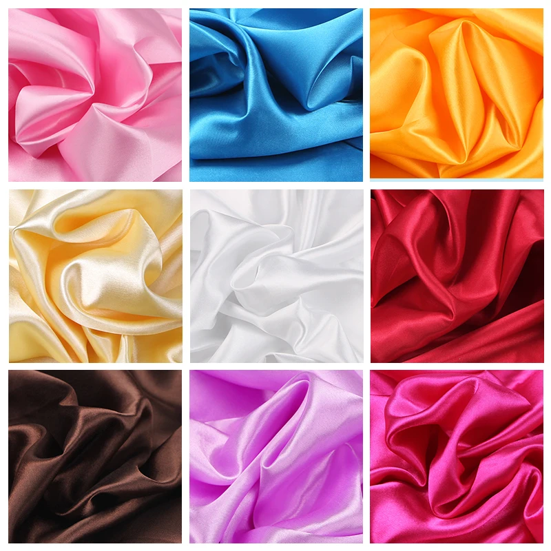 Satin Fabric Eight-heddle Imitation Silk Cloth 17 Colors Gift Box Lining Background Cloth Handmade DIY Accessories