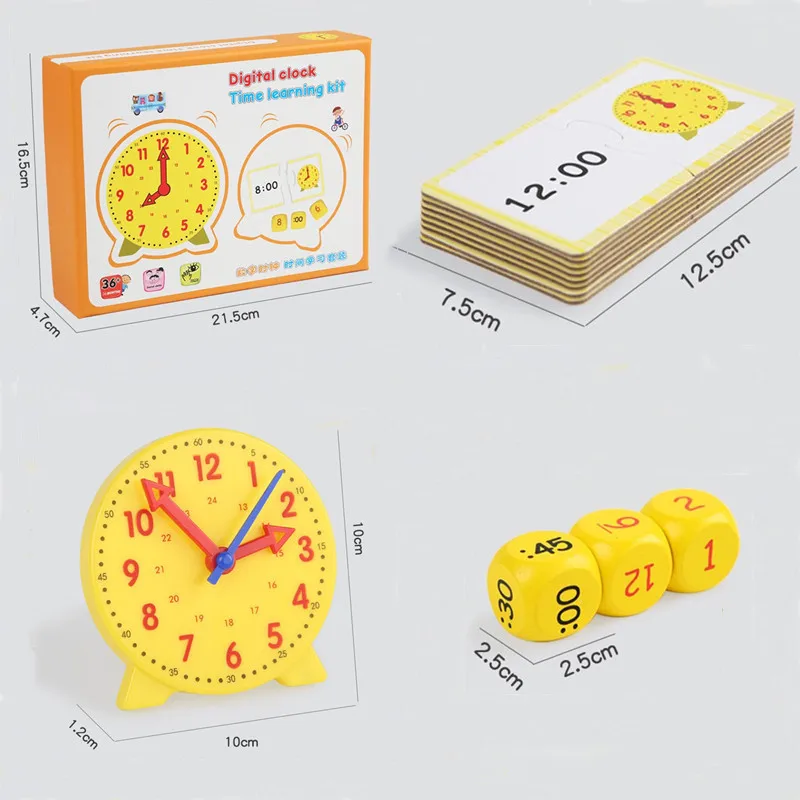 Telling Time Teaching Clock Activities Set Educational Toy Helps Kids Learn to Tell Time Homeschool Supplies Kindergartner Toy 6