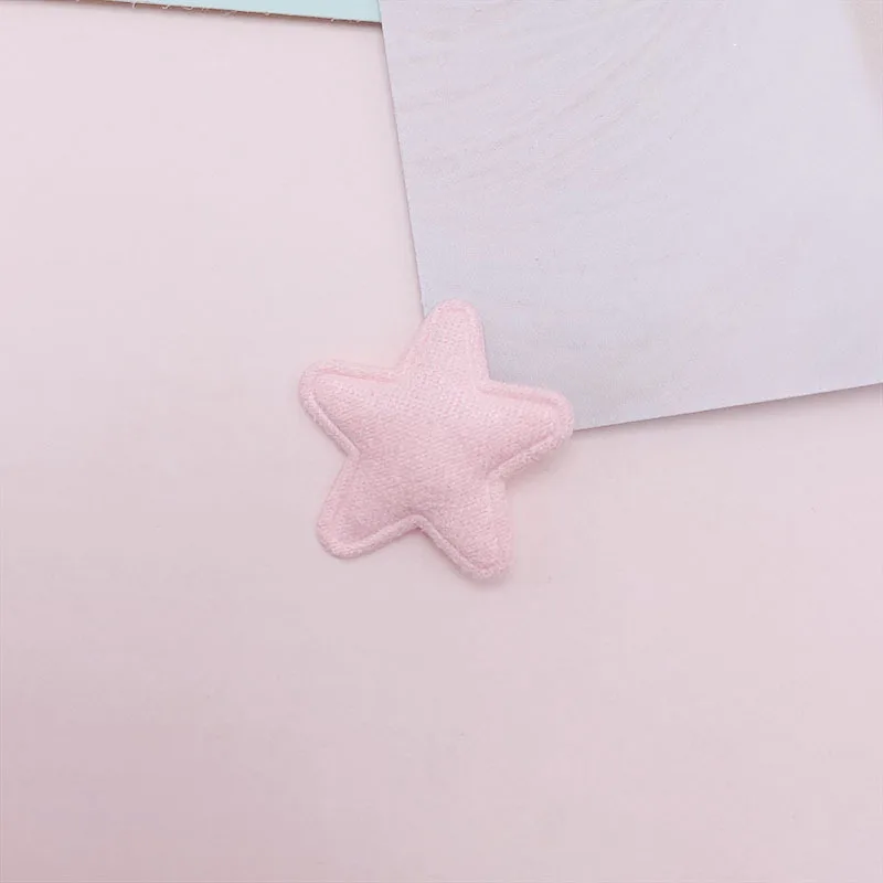 100Pcs 2,5 CM Stoff Sterne Gepolsterte Appliques Für Baby Kleidung Socke Hut Nähen DIY Headwear Haar Clip Bogen Zubehör patches – Detail 11
