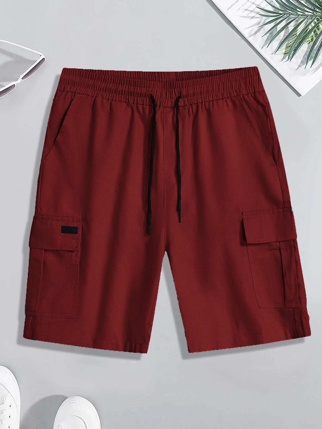 Sommerliche, kurze Herrenhose, modische Arbeitskleidungsshorts, Outdoor-Freizeit-Arbeitshose, Wanderhose, trendiges Lederdesign für Herren – Detail 15