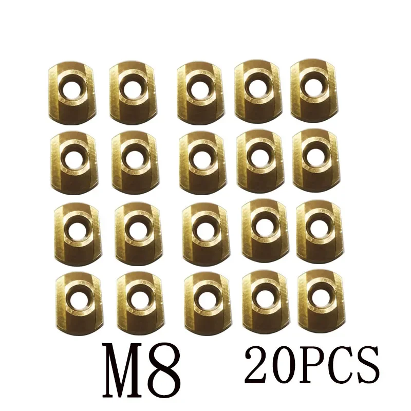 10 Or 20Pcs M8 Windsurf Hydrofoil Mounting Brass T-Nuts Water Sports Surfing All Hydrofoil Tracks Outdoors Surfing Accessories hydrofoil mounting t nuts