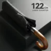 PARACHASE Large Umbrella Men Windproof Strong, Luxury Automatic Umbrella UV Protection, Wooden Handle, UV Parasol Umbrella 4
