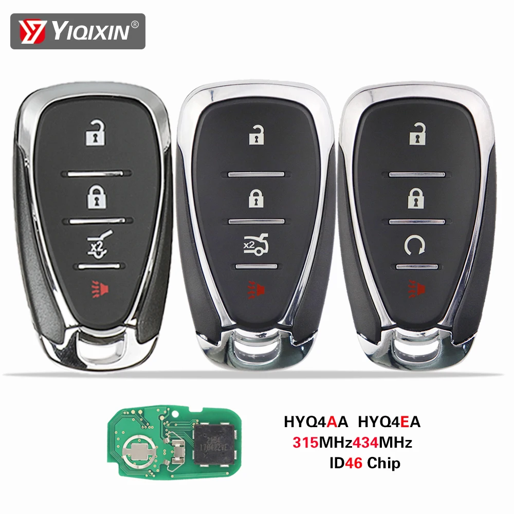 YIQIXIN 4 Button Smart Remote Car Key For Chevrolet Cruze Camaro Malibu Traverse Volt Equinox Sonic Trax Trailblazer Blazer ID46 datong world car remote key for chevrolet camaro equinox cruze malibu spark id46 315 434 mhz auto smart control keyless entry