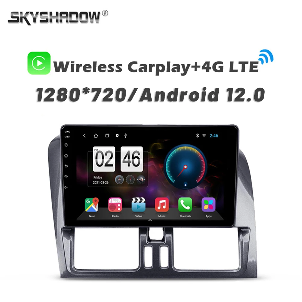 720P 360 Fotocamera Carplay Auto 4G Sim 8G + 256G Android 13 Lettore Dvd Per Auto Gps Wifi Bluetooth 5.0 Rds Radio Per Volvo Xc60 2009-2017
