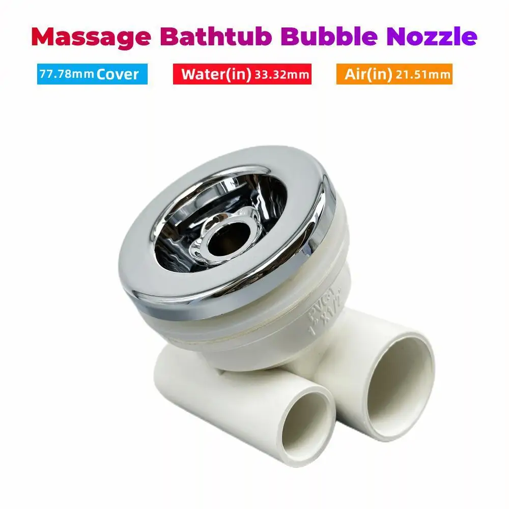&Phi;77.8mm Cover 33.3mm Water-in Bathtub Jet Nozzle ABS Chromed Cap PVC Body Massage Bathtub Bubble Nozzle Hot Tub Water Jet