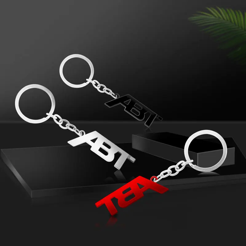 ABT 3D Schlüsselanhänger Metall - Auto Accessoire In Schwarz/Silber/Rot
