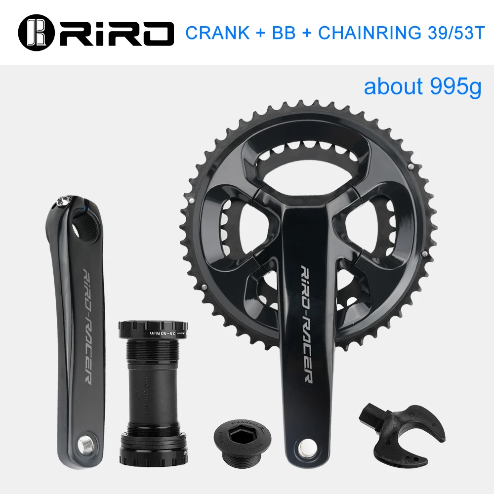 RIROリロカーボン超軽量クランクセット50-34T170φ24mmシャフト RIRO Carbon Fiber Crank Road Bike 11/12 Speed 50-34/53-39T