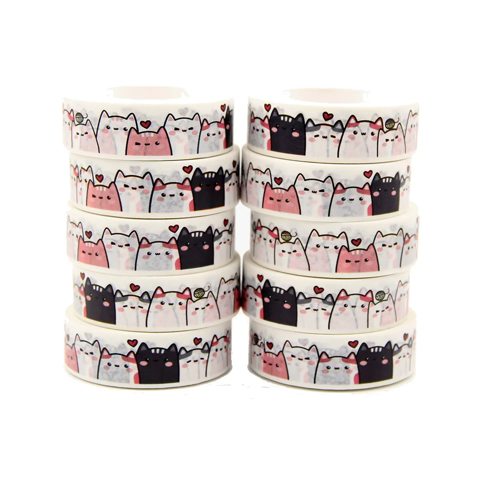 1PC 10M Cat Paws Little Heart Panda Animal Balloon Elephant Blue Whale Decorative Washi Tape Scrapbooking Masking Tape washi tape decoration tape decorative tape masking tape adhesive tapes adhesive tape