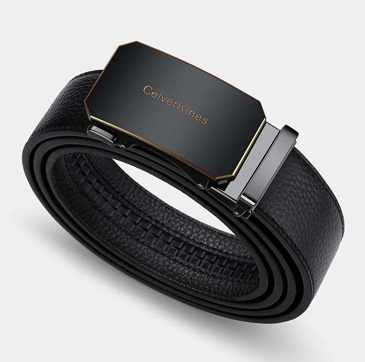Cinturón de piel genuina para hombre con hebilla automática_voghion.com