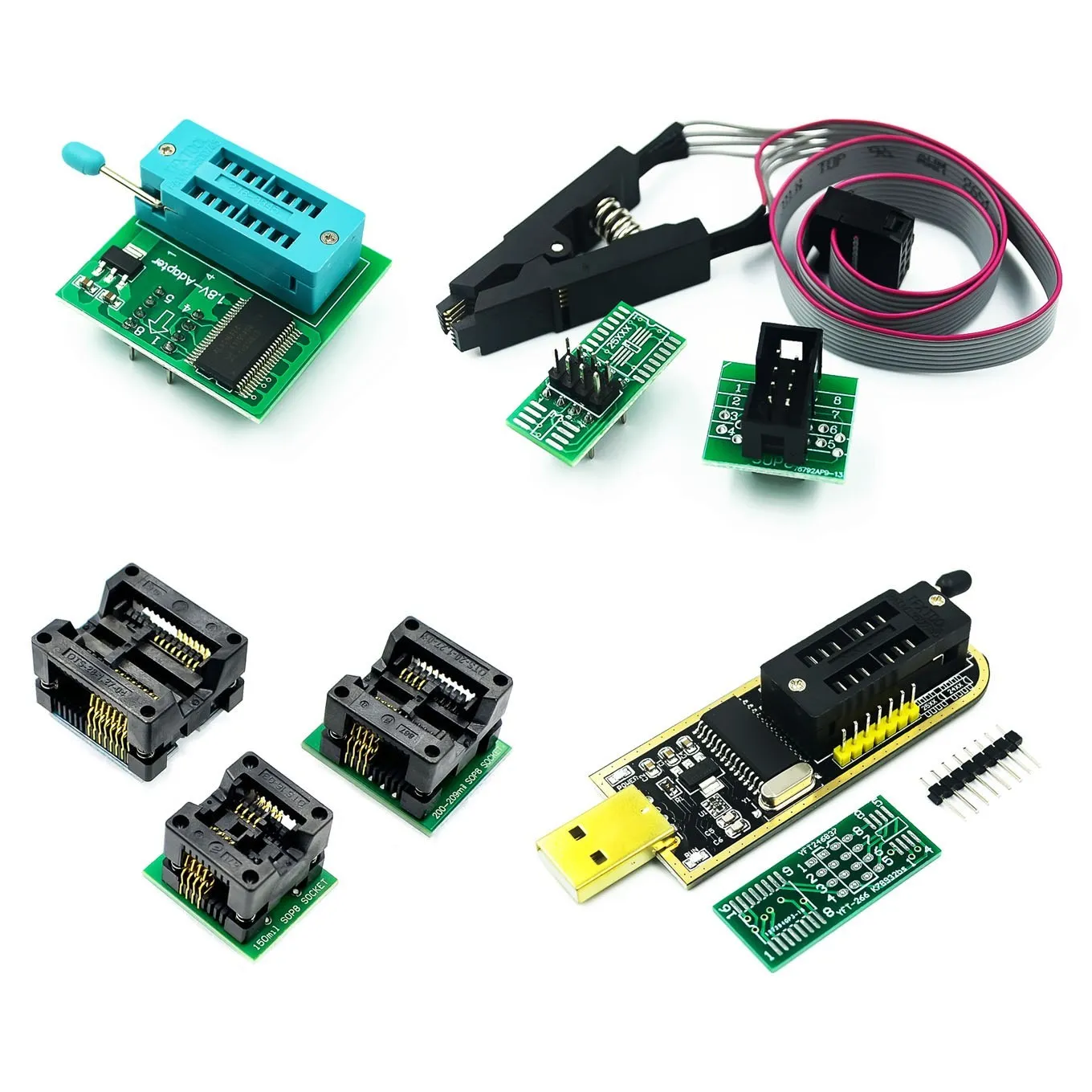 SOIC8 SOP8 SOP16 Flash Chip IC Test Adapter Socket Bios Board Clip Kabel EEPROM 