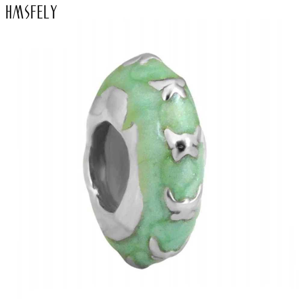 

HMSFELY Green Spacer Beads For Charm Women Bracelet Jewelry Making Accessories Bead 316l Stainless Steel Beads