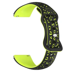 Universal Soft Silicone Watch Strap with 3D Flower Design - Available in 18mm, 20mm, and 22mm Sizes - 22mm (Black Green)