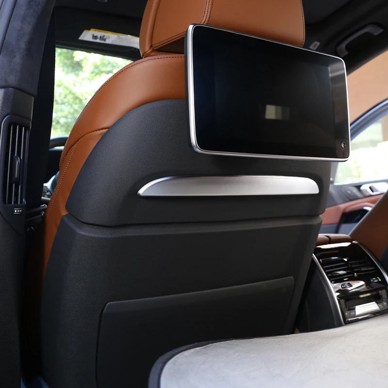 

Для BMW X5 G05 X7 G07 2019-2022 ABS углеродное волокно текстура автомобиля передний ряд сиденья декоративные полосы отделка авто аксессуары для интерье...