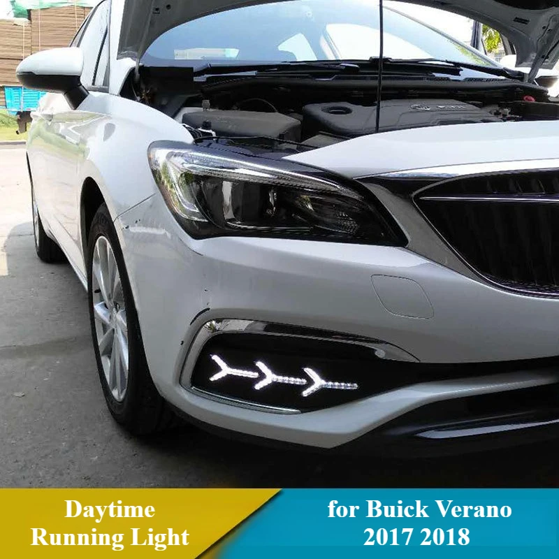 for Buick Verano 2017 2018 Car Led Daytime Running Lights Streamer Steering Modified DRL Front Bumper Fog Lamp 12V Daylights detail image 2