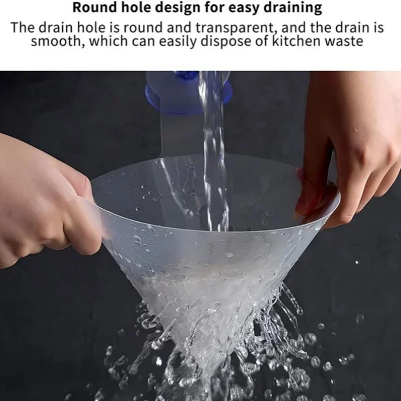 Kitchen Sink Filter Drain Foldable Reusable Suction Sink Colander Strainers Leftovers Food Stopper Sifter