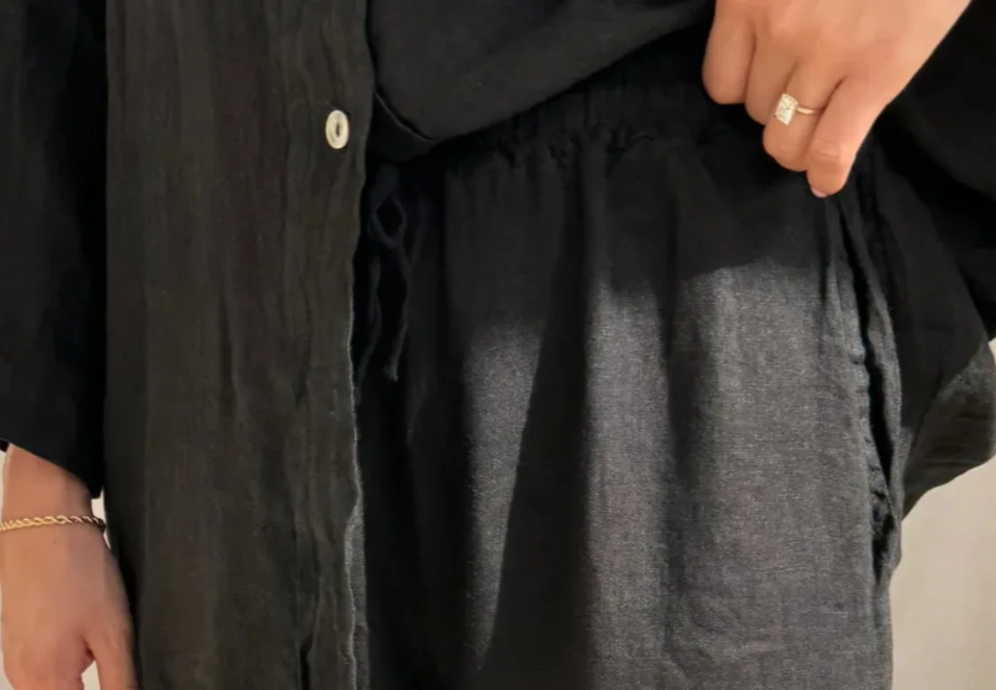 Effen Loose Pants Suit Lapel Single Breasted Long Mouw Wide Leg Pants 2-Piece Set 2025 New Women Streetwear – Detail 14