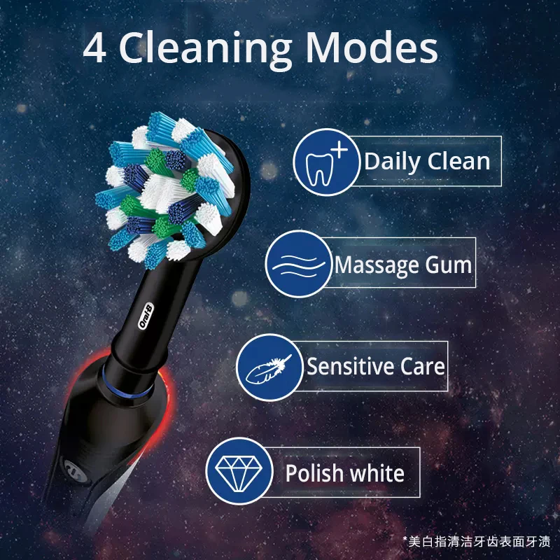 성인용 충전식 구강 B 전동 칫솔, 압력 센서 포함, 방수 칫솔, Pro4000