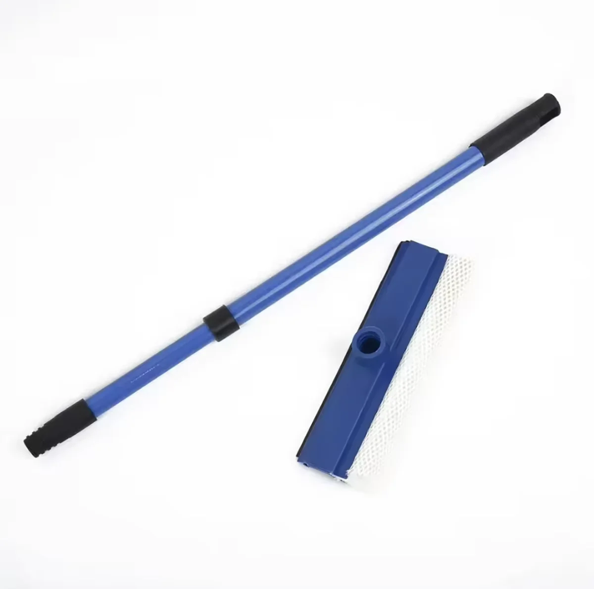 Window Cleaning Tool 2 In 1 Telescopic Glass Cleaner Wiper Long Handle Sponge Brush Mop Squeegee
