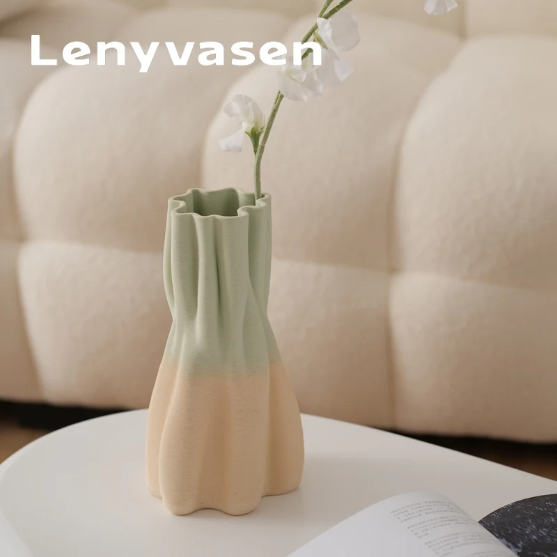 

Simple modern 3D printing ceramic vase, home decoration, wabi-sabi style, soft decoration, creative homestay ornaments, niche en