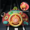 Cartoon Electric Simulate Driving Car Steering Wheel Baby Sounding Toys Kids Early Educational Stroller Driving Musical Toys 5