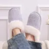 Comwarm Winter Knit Fur Slippers For Women Fleece Lined Plush Slippers With Memory Foam Soft Comfort Warm House Fuzzy Slides 2