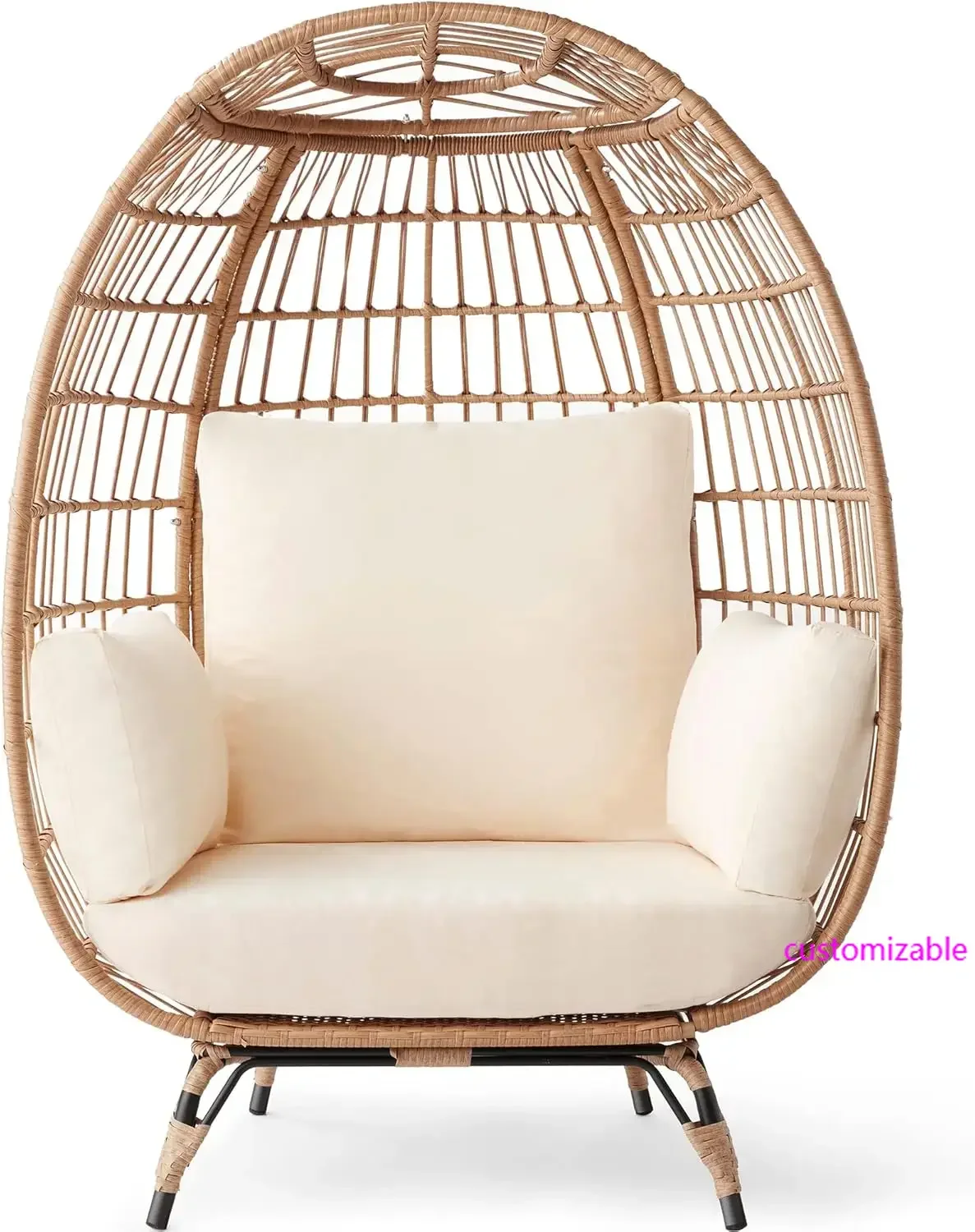 Oversized Wicker Egg Chair Lounger 1