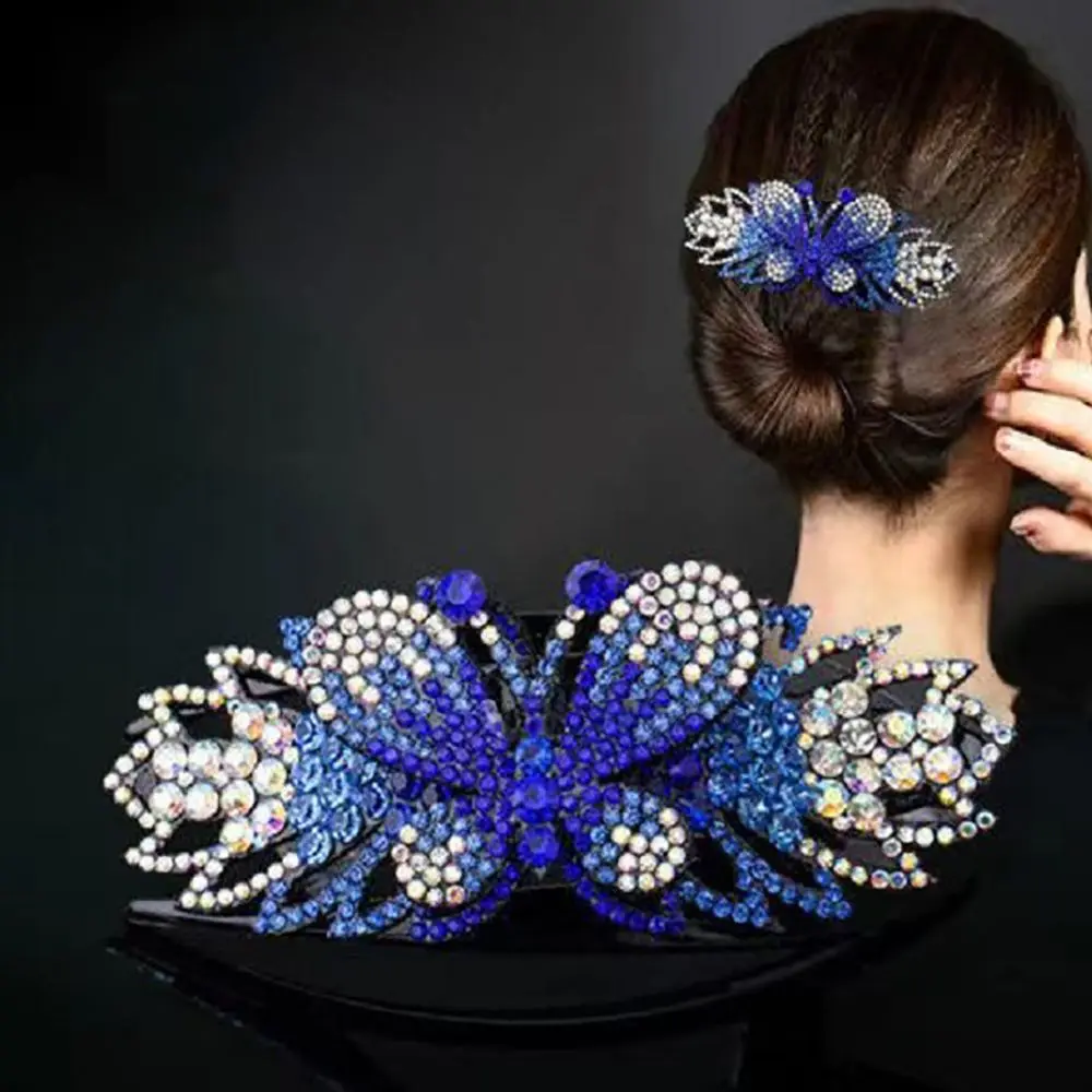 

Элегантный Блестящий головной убор, аксессуары для волос для девочек, зажим для волос в виде бабочки, держатель для конского хвоста, зажим для утконоса